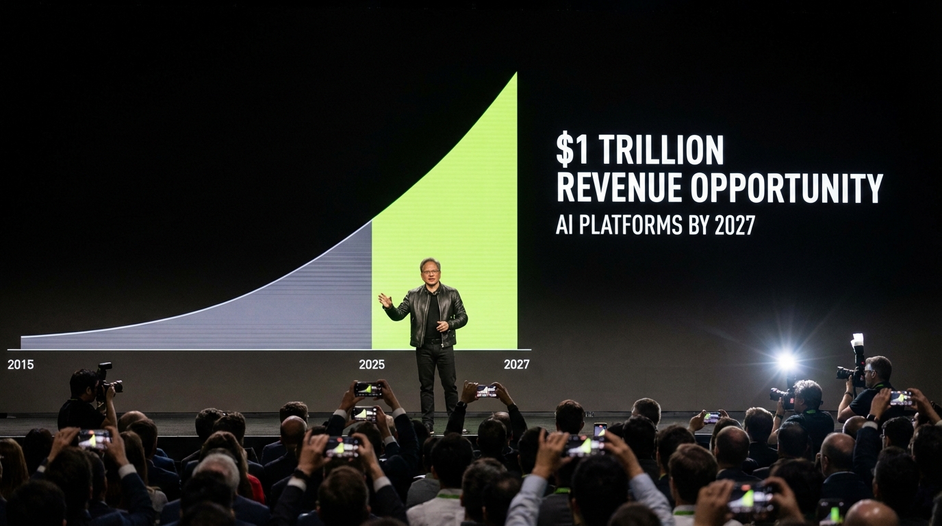 NVIDIA CEO announces $1 trillion revenue opportunity for AI platforms by 2027