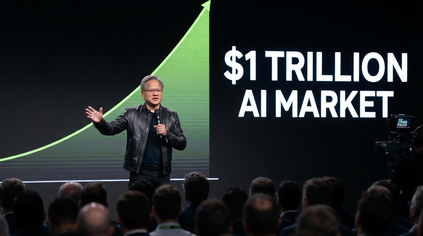 NVIDIA CEO Jensen Huang Doubles AI Market Forecast to $1 Trillion